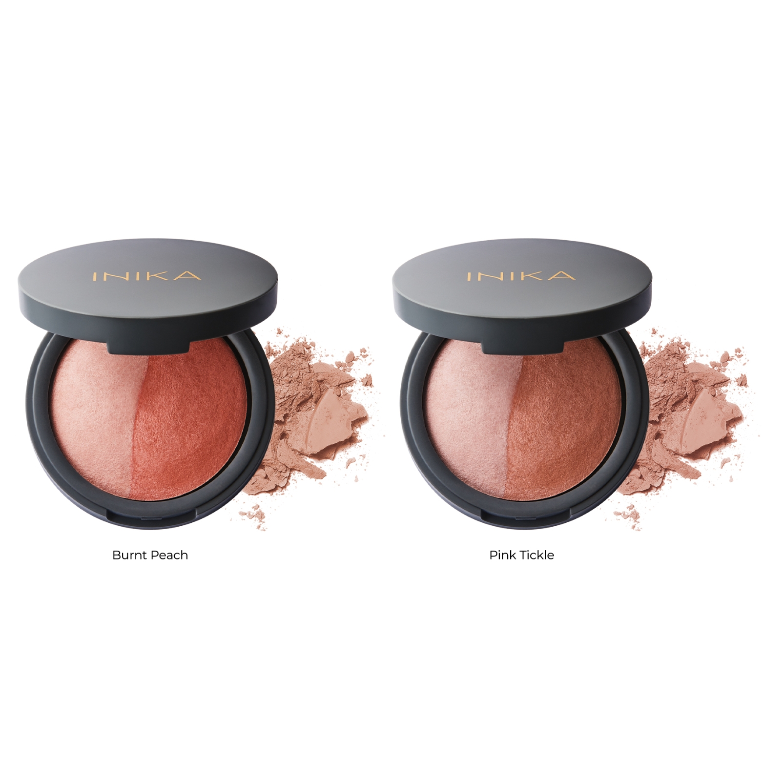 INIKA ORGANIC KOMPAKTINIAI MINERALINIAI SKAISTALAI DUO - Burnt Peach, 6.5 g - Image 2